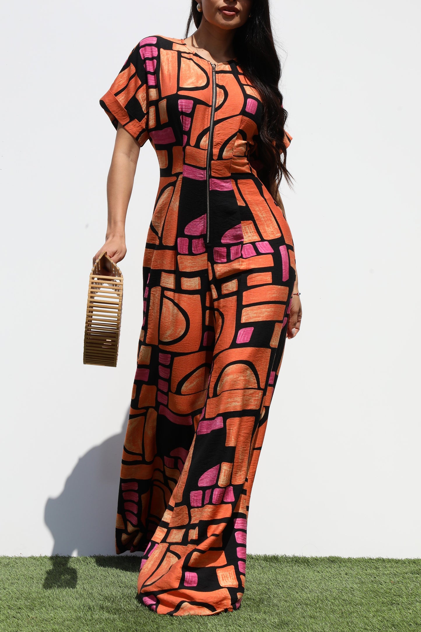 Urban Mosaic Zip Jumpsuit