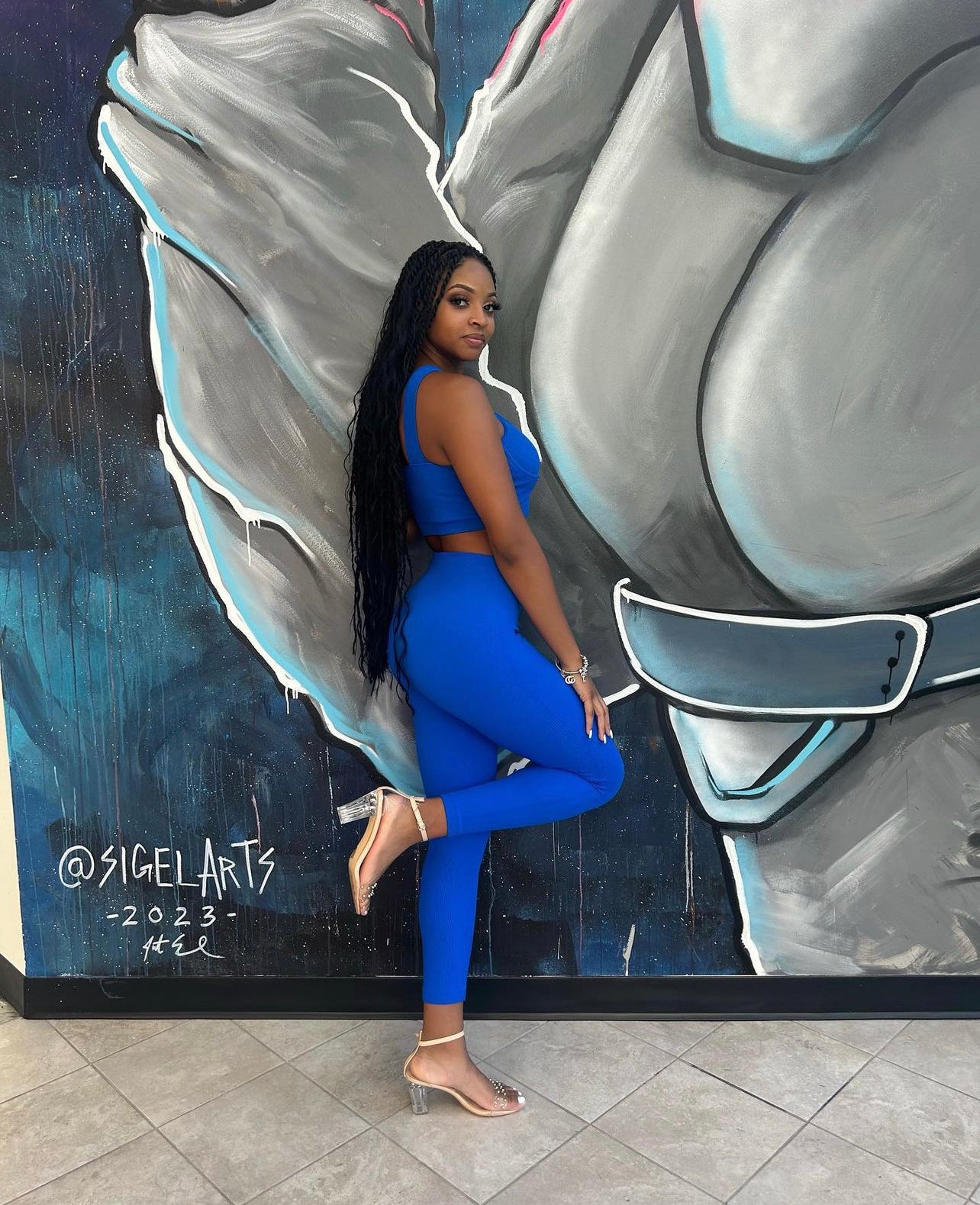 POLLY THICK RIB SET- BLUE