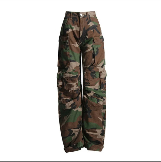 JANE CAMOUFLAGE CARGO PANTS