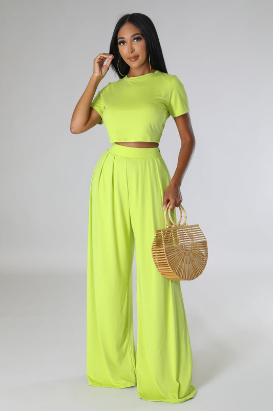 TIFFANY CROP TOP & WIDE LEG PANTS SET