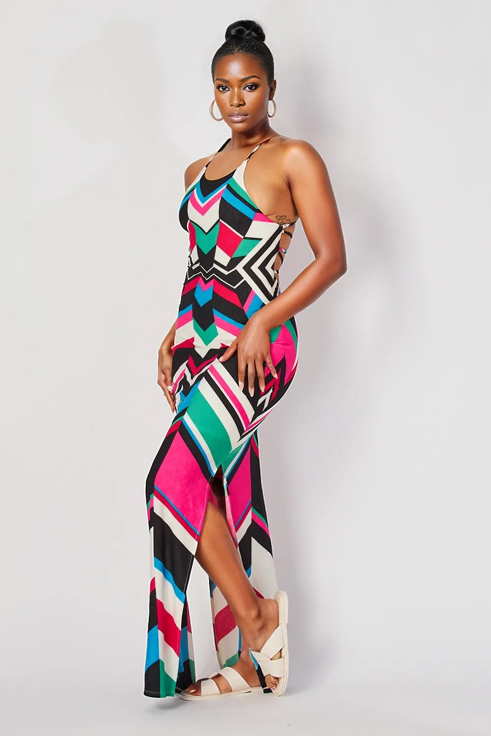 GLORIA GEOMETRICAL MAXI DRESS