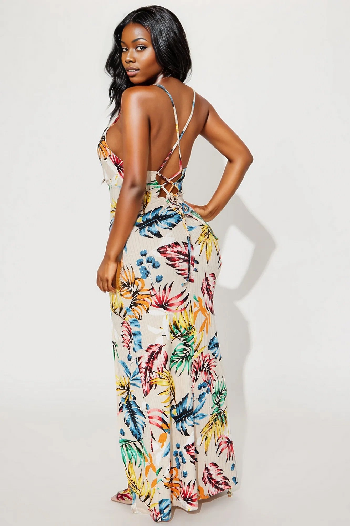 KAI HAWAIIAN SIDE SLIT DRESS