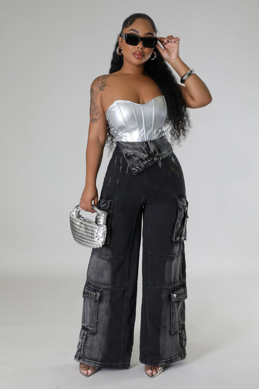 CLAUDIA HIGH WAIST CARGO JEANS