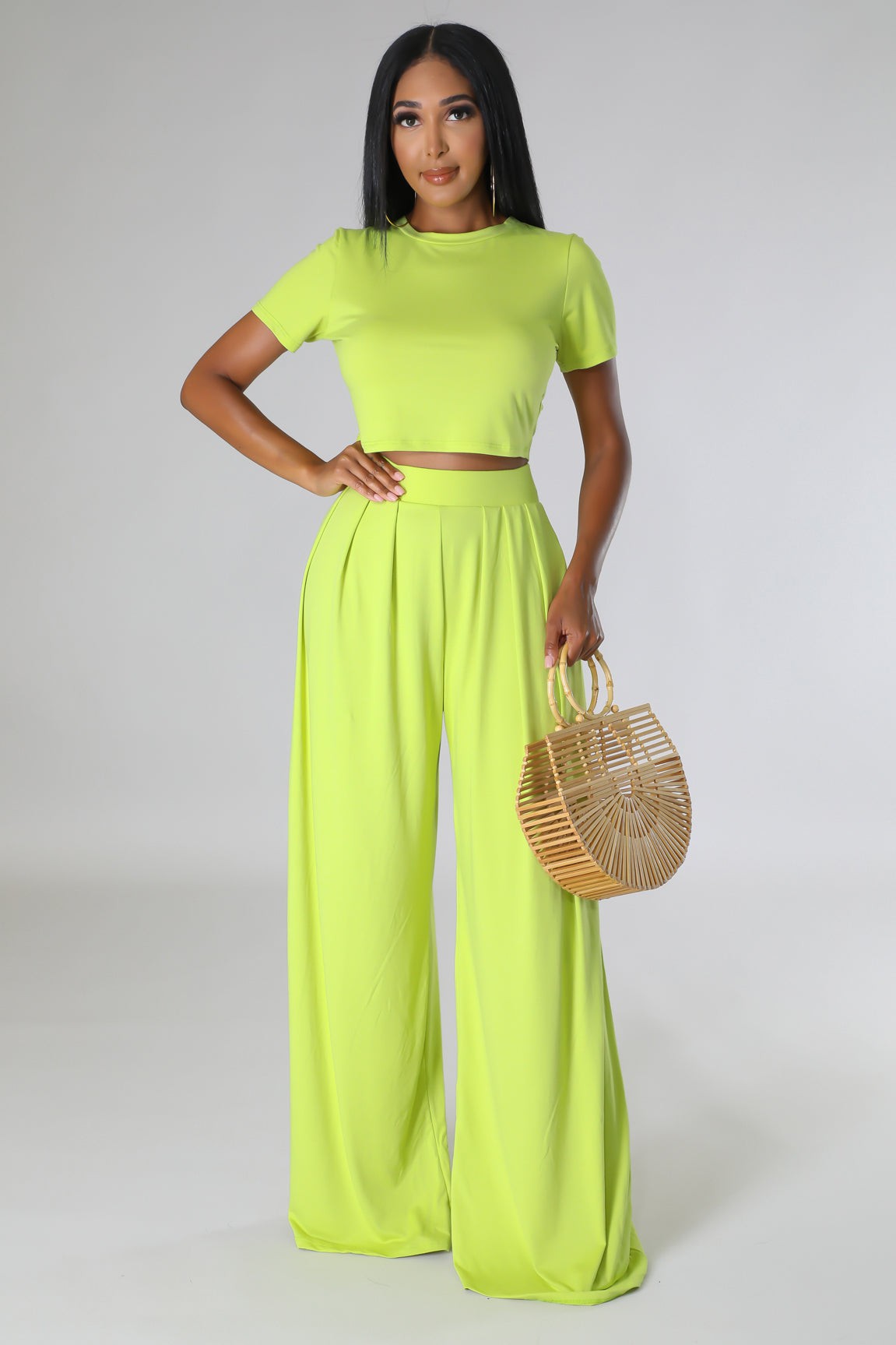 TIFFANY CROP TOP & WIDE LEG PANTS SET
